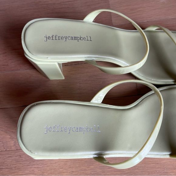 Jeffrey Campbell Jamm Jelly sandals Light Green Block Heel Beach Size 8 Strappy - Picture 11 of 11